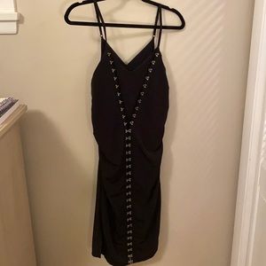 Sexy black dress, with hook detail